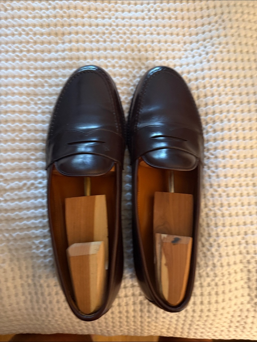 Men's Brown Leather Penny Loafers - Classic Slip-On